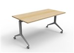 Rapid Table Flip Top 1500X750 Silver Frame Natural Oak Top