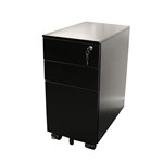 Rapid Slimline Mobile Pedestal Metal 2 Drawer1 File Lockable Black