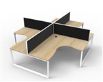 Deluxe Rapid Infinity 4 Person Corner Workstation 1800X1500X750Mm White Loo