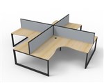 Deluxe Rapid Infinity 4 Person Corner Workstation 1800X1800X750Mm Black Loo