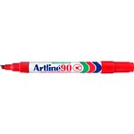 Artline 90 Permanent Marker Chisel Point Box 12 Red