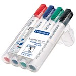 Staedtler Lumocolor Whiteboard Marker 351Wp4 Bullet Point 2mm Ass Pack 4