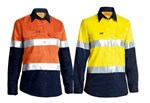 Bisley Shirt Womens LS Cotton Drill 155gsm 3M Tape Hi Vis BL6696T