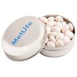 Candle Tin filled with Mints 50g  Branded Tin with Sticker